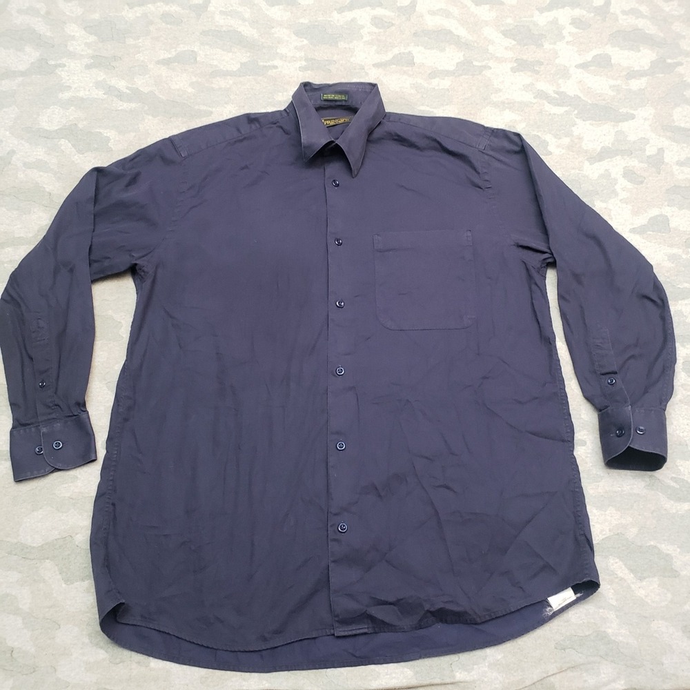 Principe Shirt Mens 15 1/2 Blue Pockets Long Sleeve Button-Up Italy‎